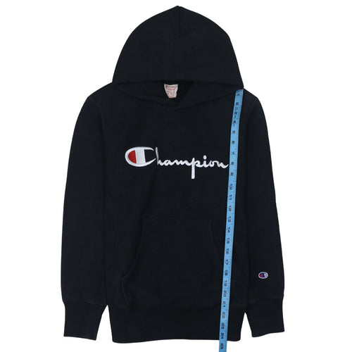 Champion Men's Black Medium Pullover Hoodie Embroidered Logo