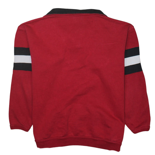 Champion Men's Red 1/4 Zip Collared Fleece Sweatshirt Size S