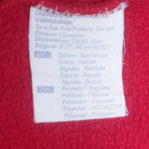 Champion Men's Red 1/4 Zip Collared Fleece Sweatshirt Size S