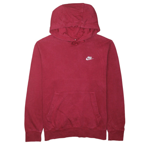 Nike Men's Red Pullover Hoodie Size M Fleece Sweatshirt