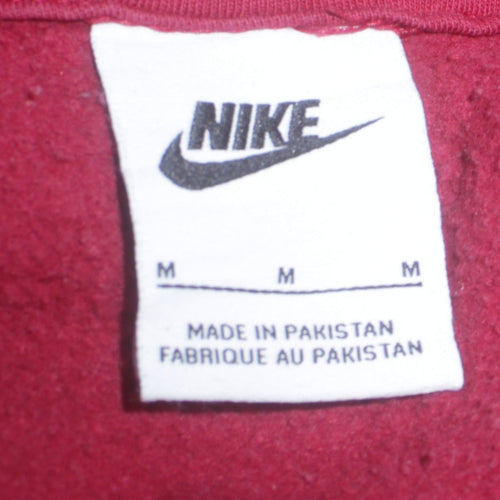 Nike Men's Red Pullover Hoodie Size M Fleece Sweatshirt