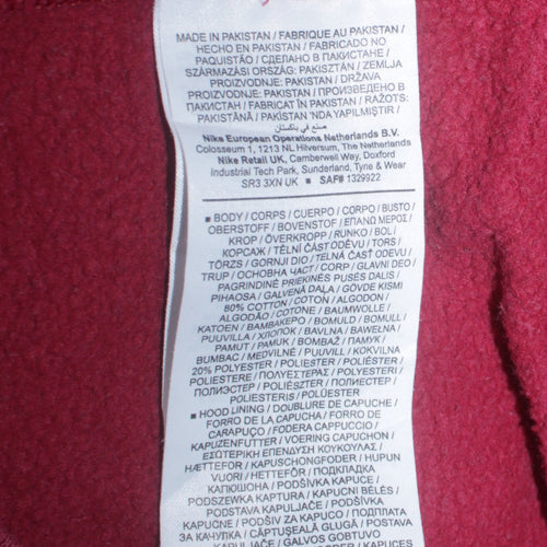 Nike Men's Red Pullover Hoodie Size M Fleece Sweatshirt