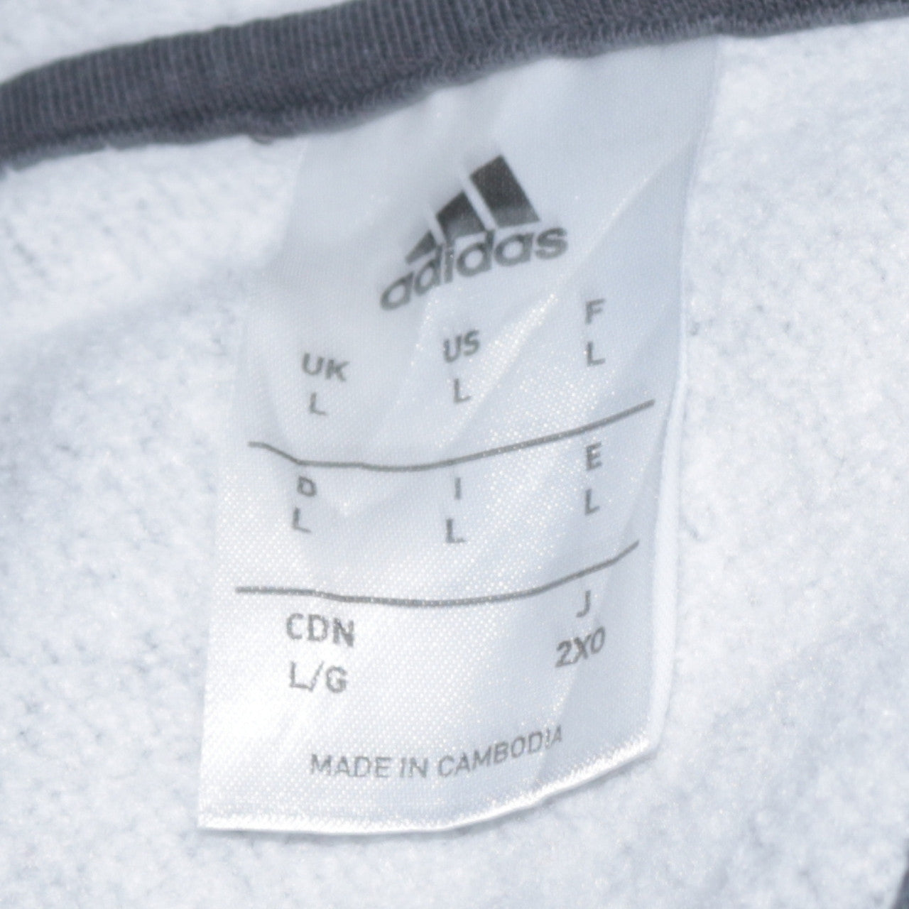 Adidas Men's Grey Pullover Hoodie L Regular Fit Fleece Sweatshirt
