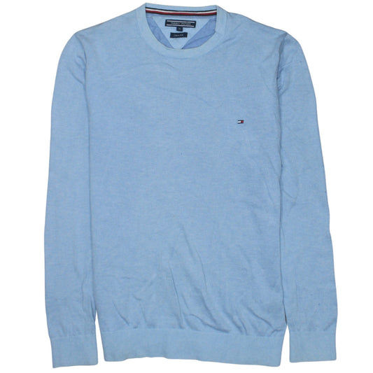 Tommy Hilfiger Men's Blue Cotton Silk Pullover Jumper M