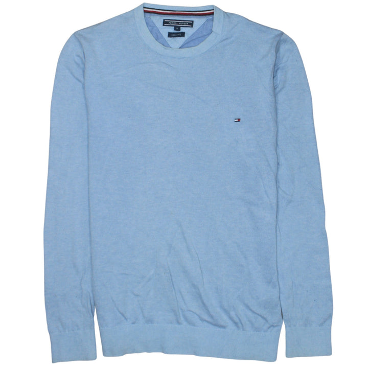 Tommy Hilfiger Men's Blue Cotton Silk Pullover Jumper M