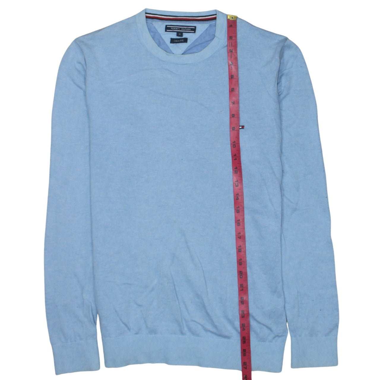 Tommy Hilfiger Men's Blue Cotton Silk Pullover Jumper M