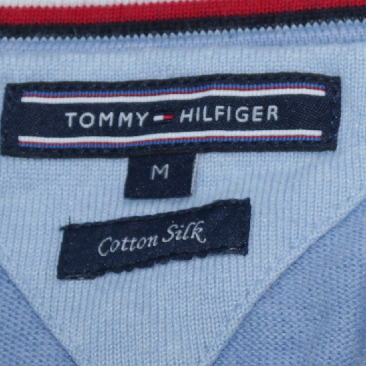 Tommy Hilfiger Men's Blue Cotton Silk Pullover Jumper M