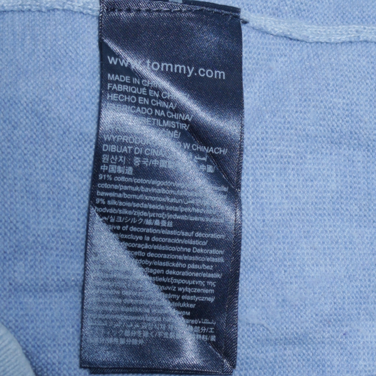 Tommy Hilfiger Men's Blue Cotton Silk Pullover Jumper M