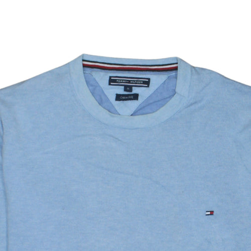 Tommy Hilfiger Men's Blue Cotton Silk Pullover Jumper M