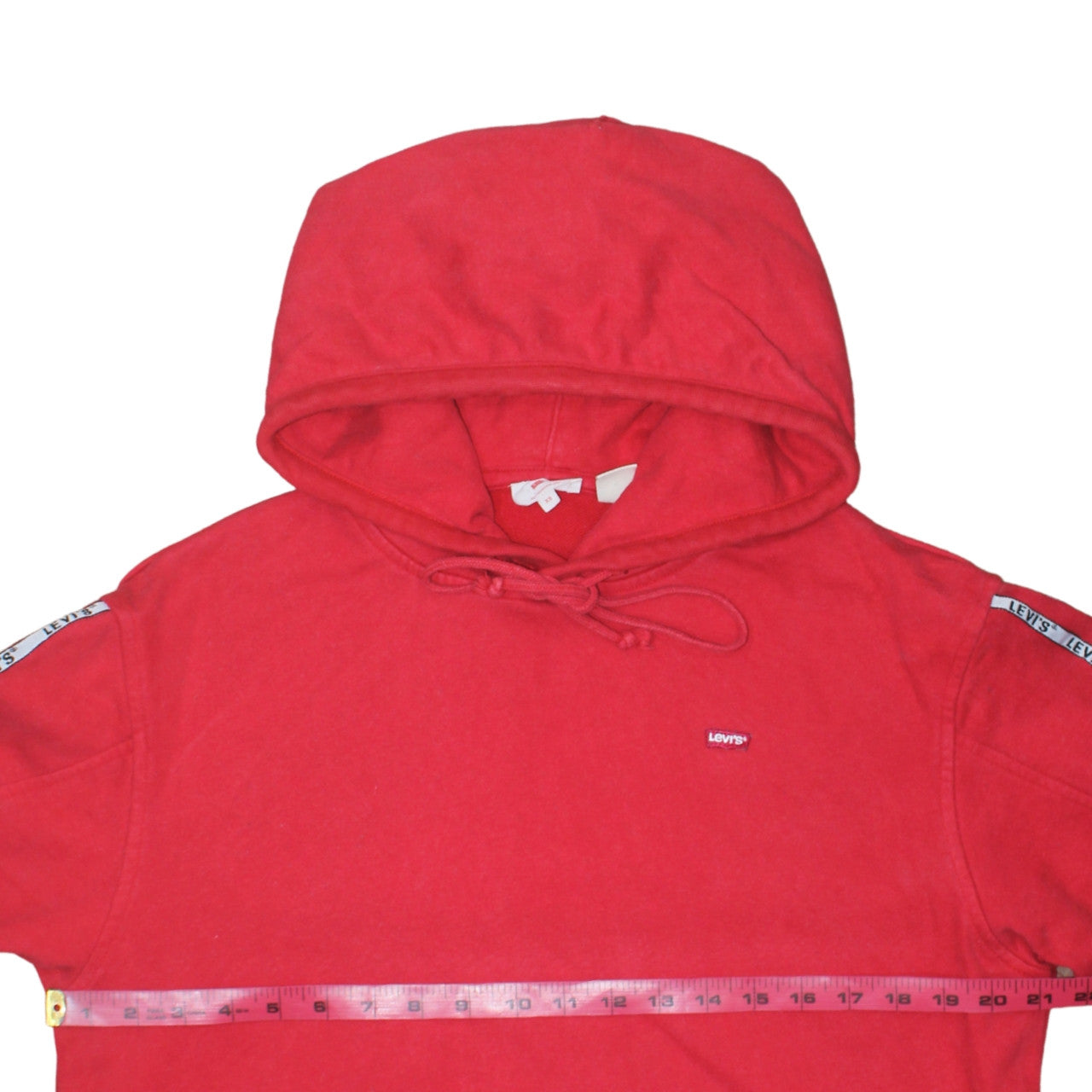 Levi's Men's Red XS Pullover Hoodie with Logo Tape Detail