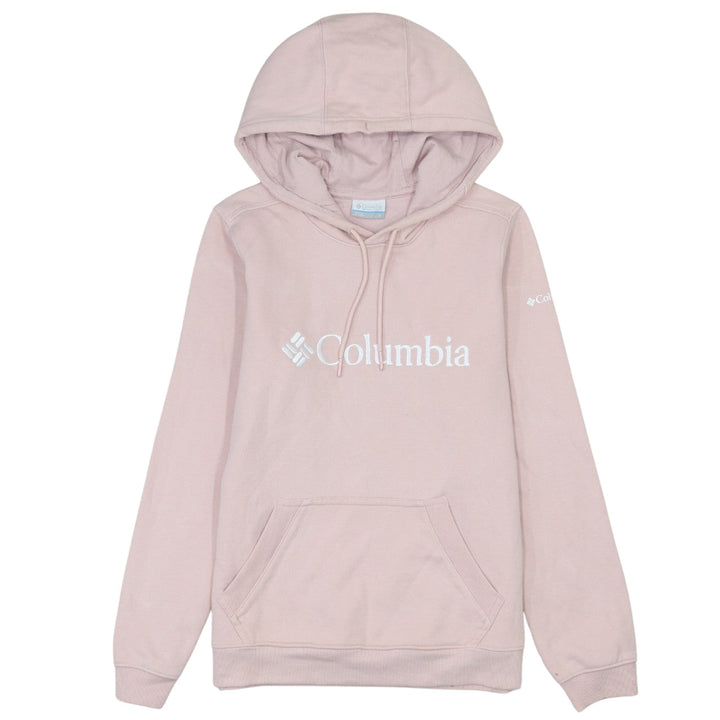 Columbia Womens Pink Pullover Hoodie Small Casual Logo Sweatshirt