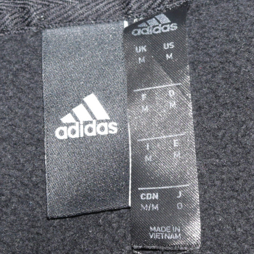 Adidas Men's Black Pullover Hoodie M Regular Fit Sports Fleece