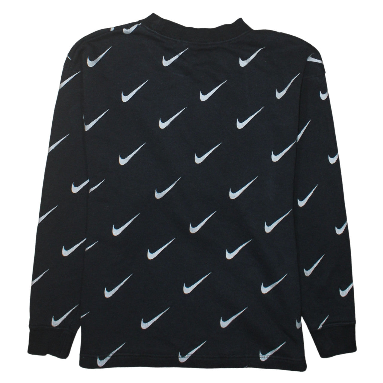 Nike Womens Black XS Pullover Sweatshirt with Allover Logo Print