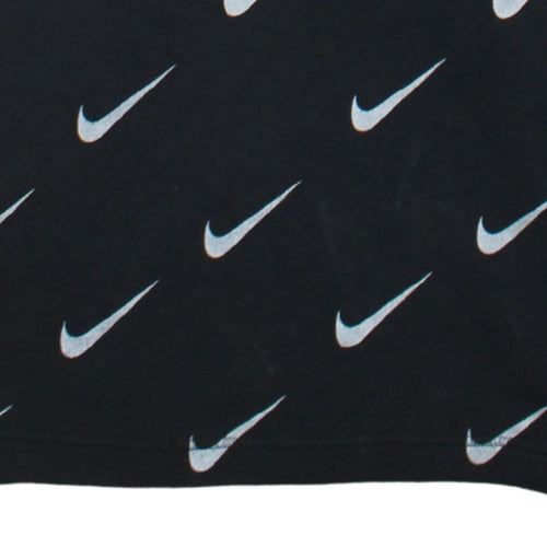Nike Womens Black XS Pullover Sweatshirt with Allover Logo Print
