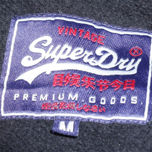 Superdry Men's Black Pullover Hoodie M Team Comets Graphic Sweatshirt