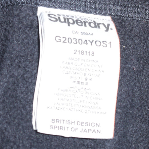 Superdry Men's Black Pullover Hoodie M Team Comets Graphic Sweatshirt