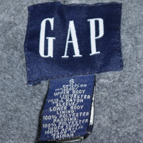GAP Men's Black Hooded Nylon Full Zip Lined Winter Jacket Size S
