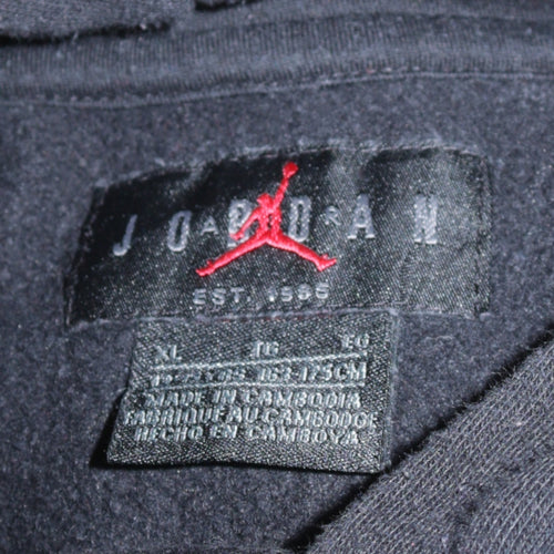 Jordan Boys Black Pullover Hoodie XL Flight Graphic Print Cotton Blend