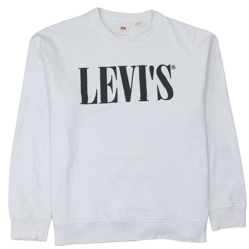 Levi's Womens White Relaxed Fit Logo Sweatshirt Size M