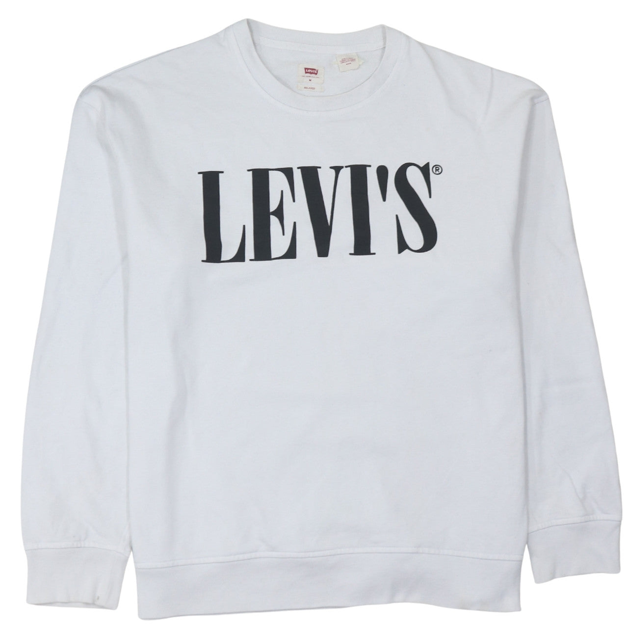 Levi's Womens White Relaxed Fit Logo Sweatshirt Size M