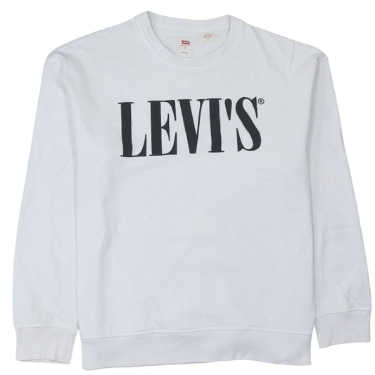Levi's Womens White Relaxed Fit Logo Sweatshirt Size M