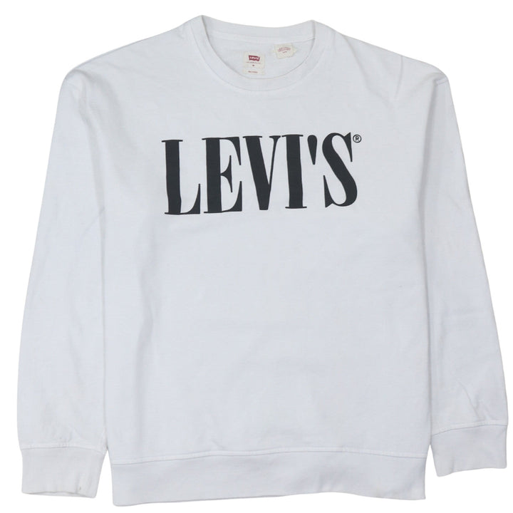 Levi's Womens White Relaxed Fit Logo Sweatshirt Size M