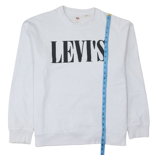 Levi's Womens White Relaxed Fit Logo Sweatshirt Size M