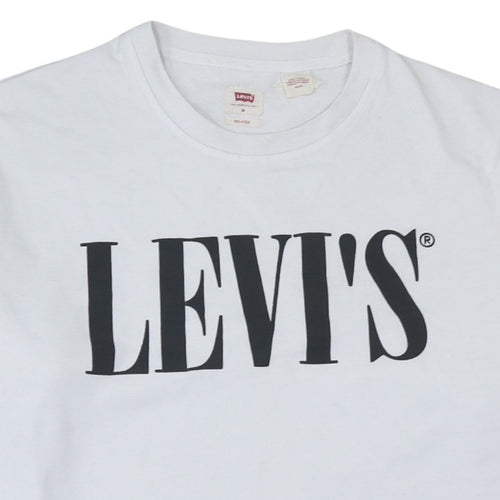Levi's Womens White Relaxed Fit Logo Sweatshirt Size M