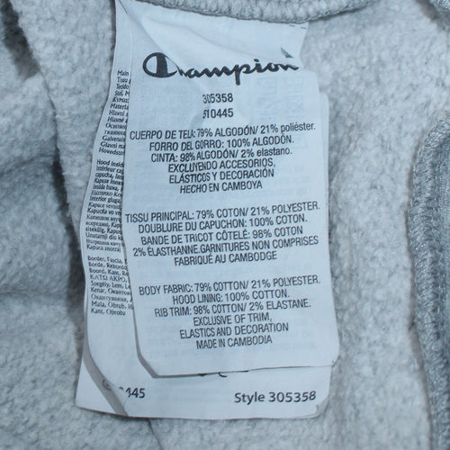 Champion Boys Grey Pullover Hoodie Large 11-12 Years Classic Logo Sweatshirt