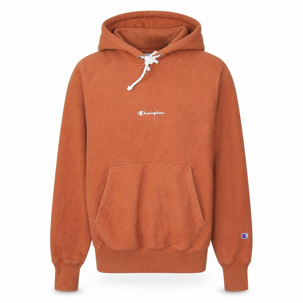 Front view of Champion Men's Brown XS Reverse Weave Pullover Hoodie