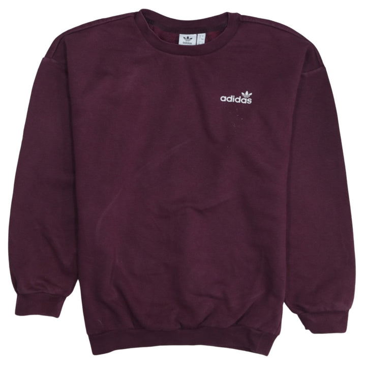 Adidas Womens Burgundy Crew Neck Sweatshirt Size 8 Regular Fit