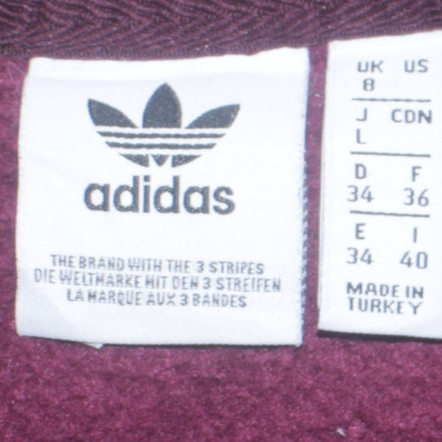 Adidas Womens Burgundy Crew Neck Sweatshirt Size 8 Regular Fit