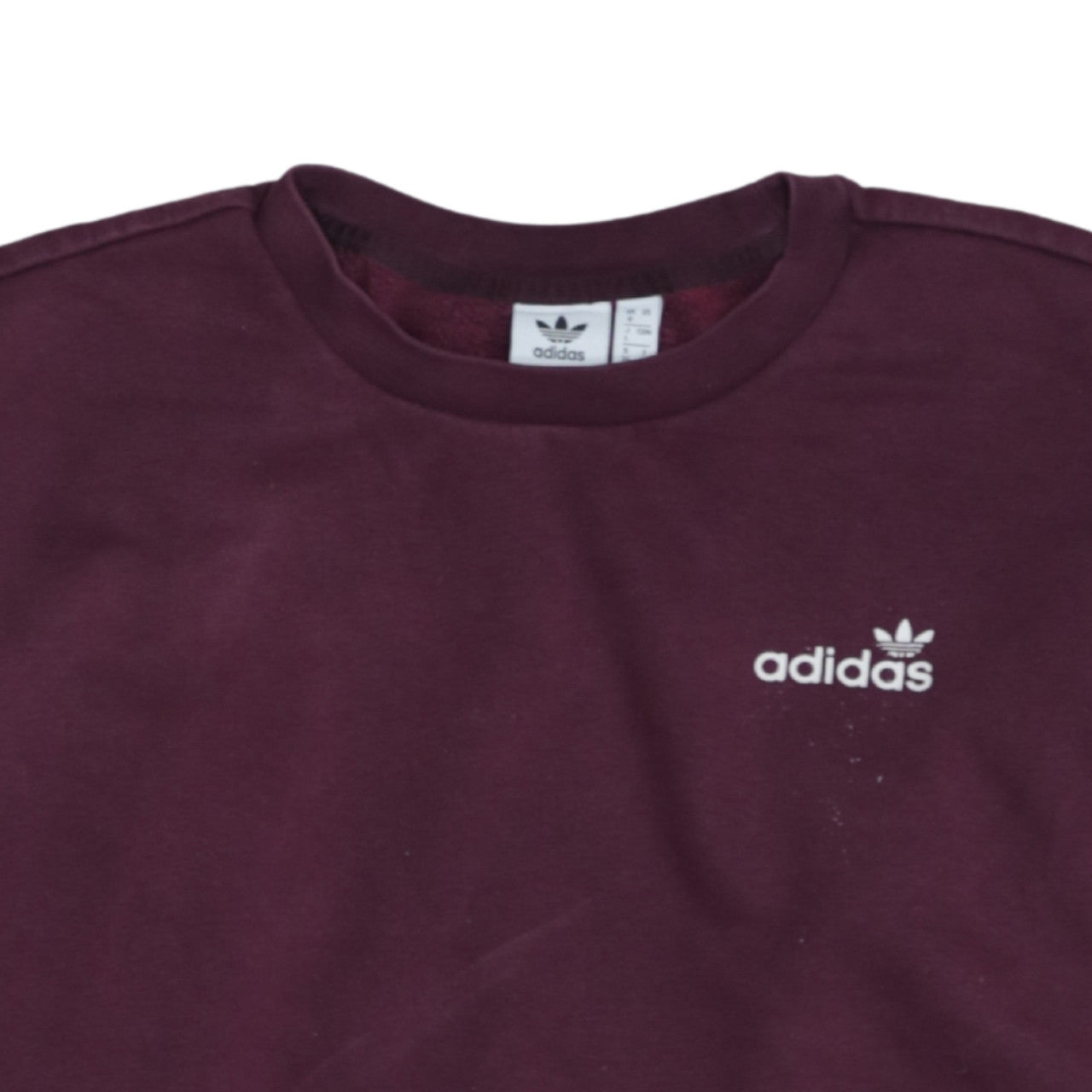 Adidas Womens Burgundy Crew Neck Sweatshirt Size 8 Regular Fit