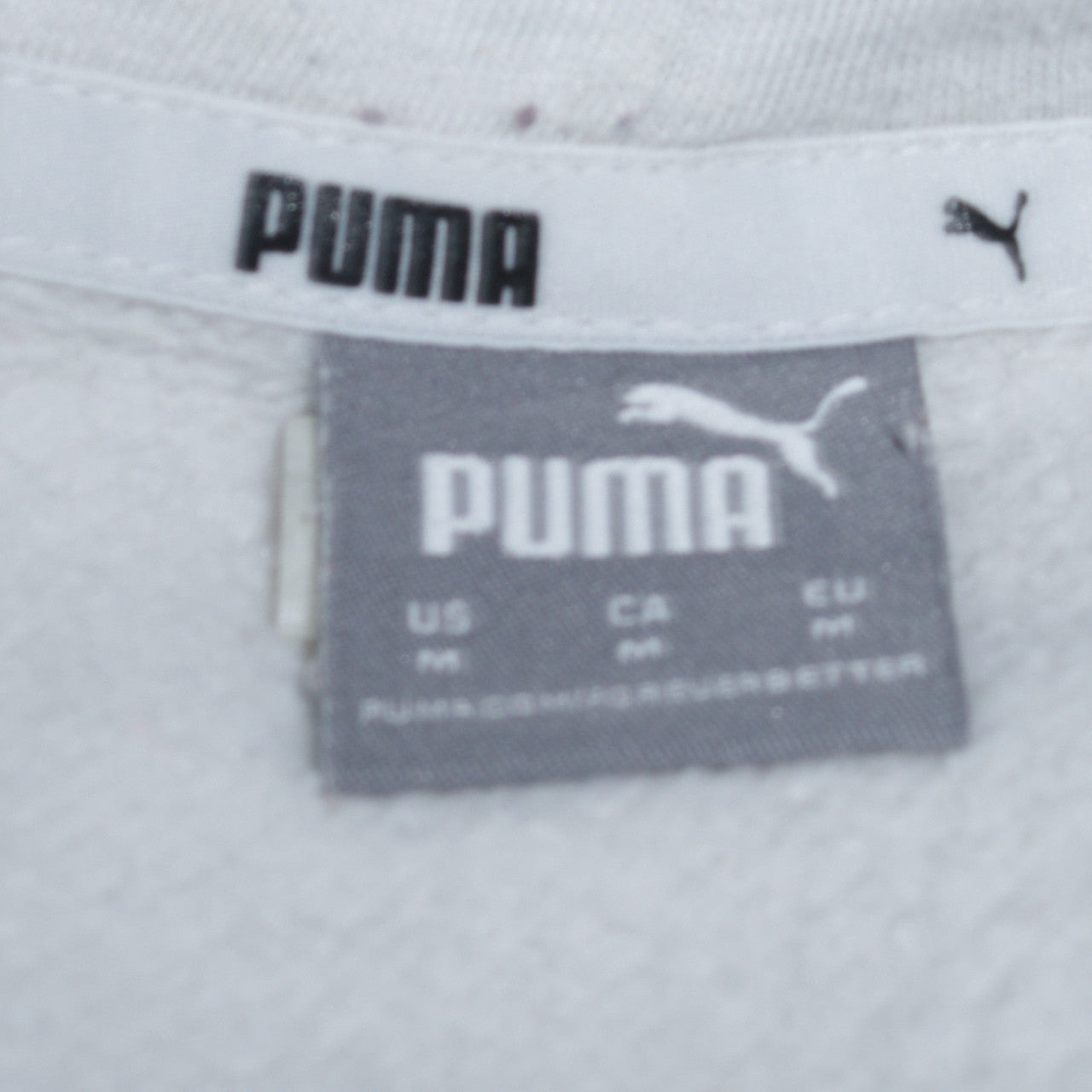 Puma Women White Pullover Hoodie Medium Logo Cotton Blend