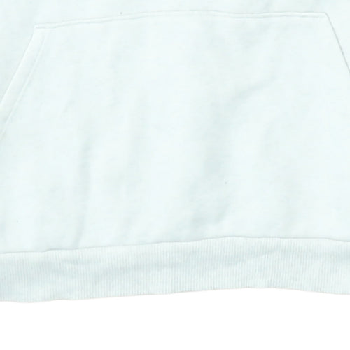 Puma Women White Pullover Hoodie Medium Logo Cotton Blend