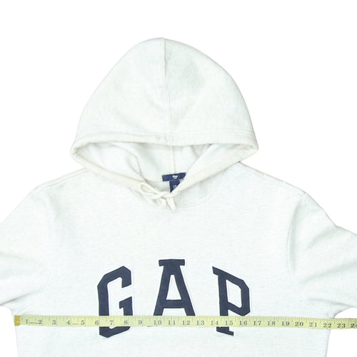 GAP Women Beige Hooded Pullover Sweatshirt Medium Cotton Fleece