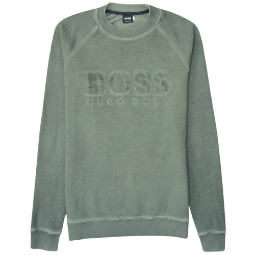 Hugo Boss Men Green Small Pullover Crew Neck Sweatshirt