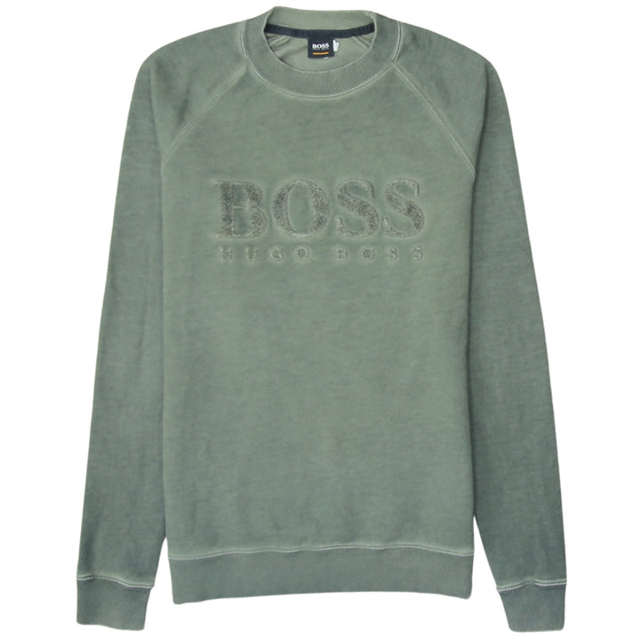Hugo Boss Men Green Small Pullover Crew Neck Sweatshirt