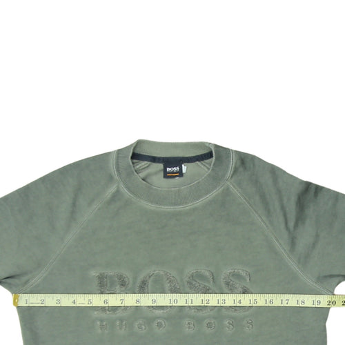 Hugo Boss Men Green Small Pullover Crew Neck Sweatshirt