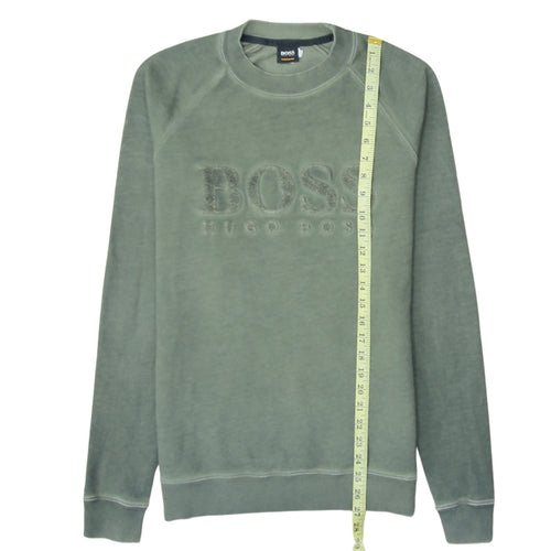 Hugo Boss Men Green Small Pullover Crew Neck Sweatshirt