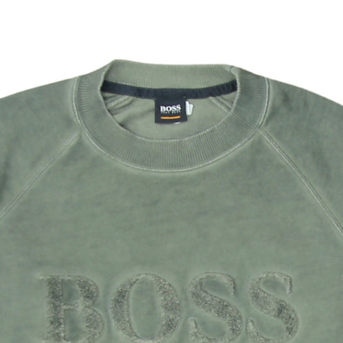 Hugo Boss Men Green Small Pullover Crew Neck Sweatshirt