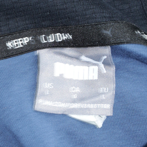 Puma Men’s Blue Pullover Hoodie Size L Sports Style