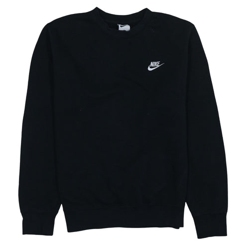 Nike Men's Black Small Crew Neck Pullover Fleece Sweatshirt
