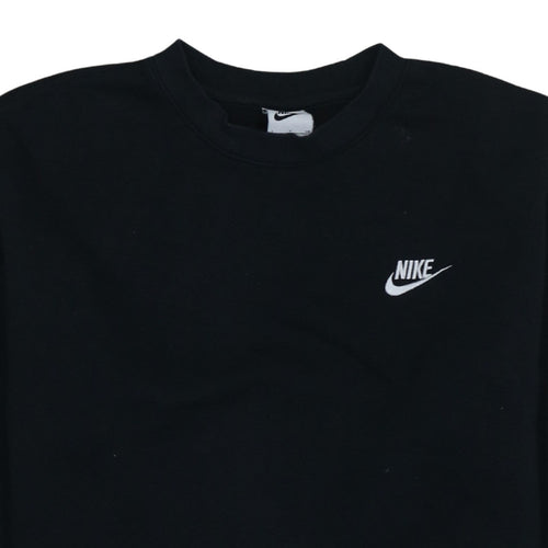 Nike Men's Black Small Crew Neck Pullover Fleece Sweatshirt