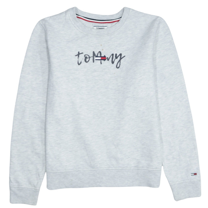 Tommy Jeans Women's Grey Small Logo Crew Neck Sweatshirt