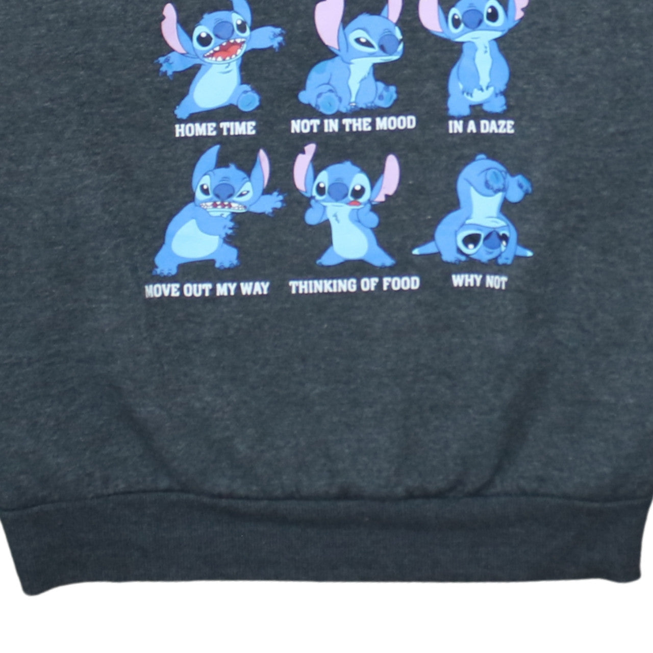 Disney Women’s Grey Stitch Sweatshirt Lilo & Stitch Graphic Print Size L