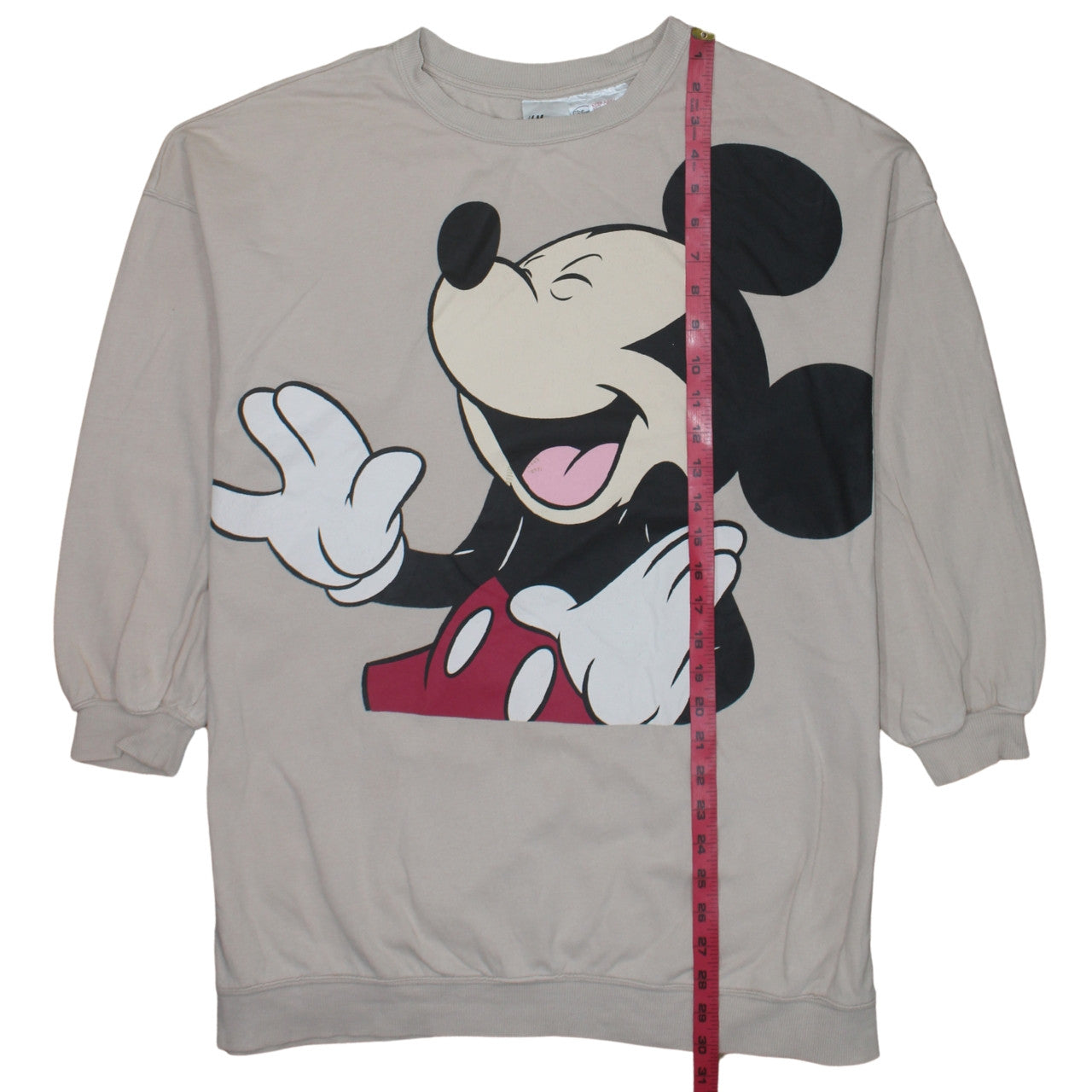 H&M Disney Women Beige Mickey Mouse Pullover Sweatshirt M