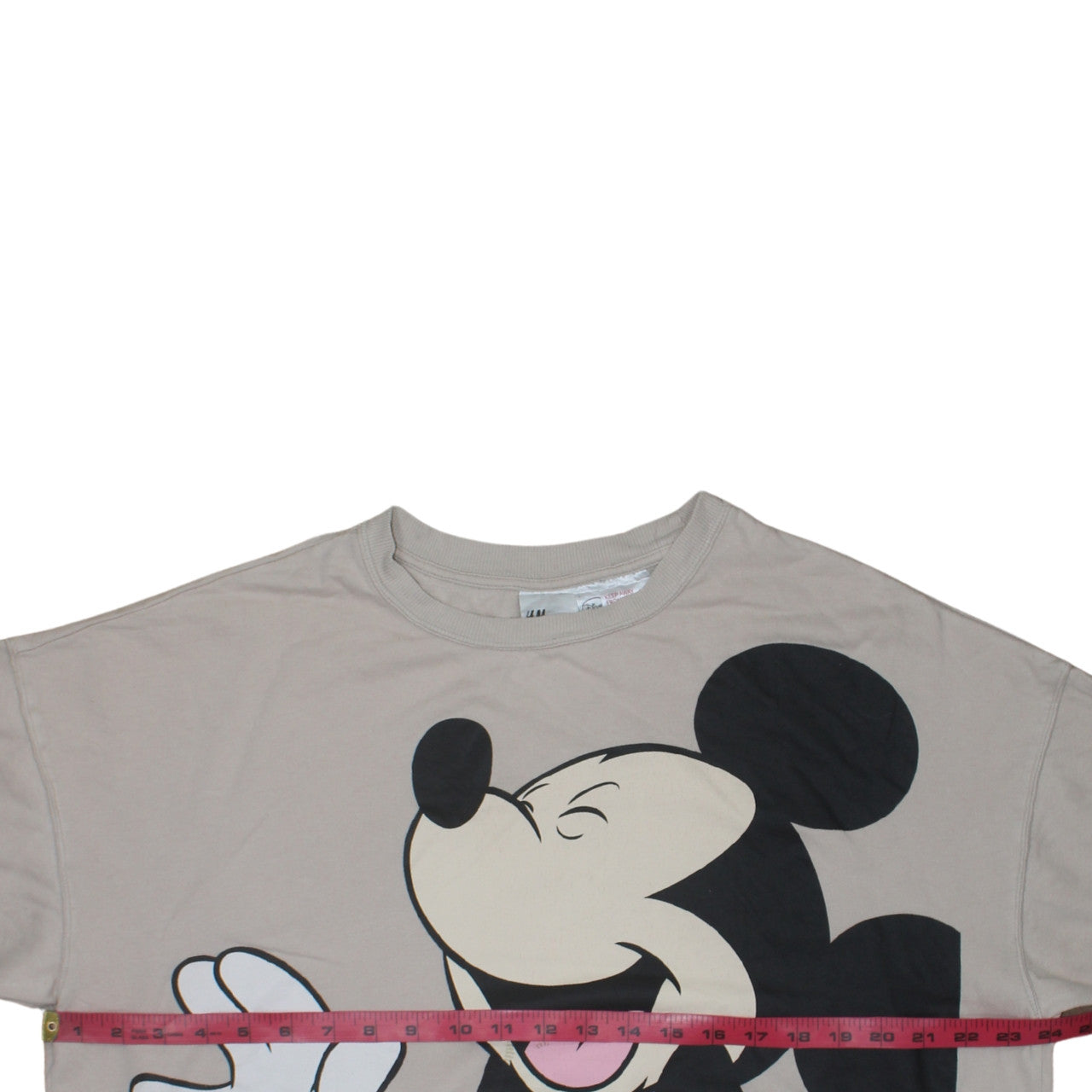 H&M Disney Women Beige Mickey Mouse Pullover Sweatshirt M