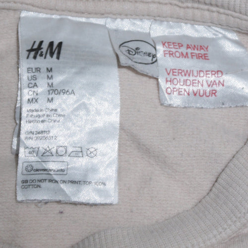 H&M Disney Women Beige Mickey Mouse Pullover Sweatshirt M