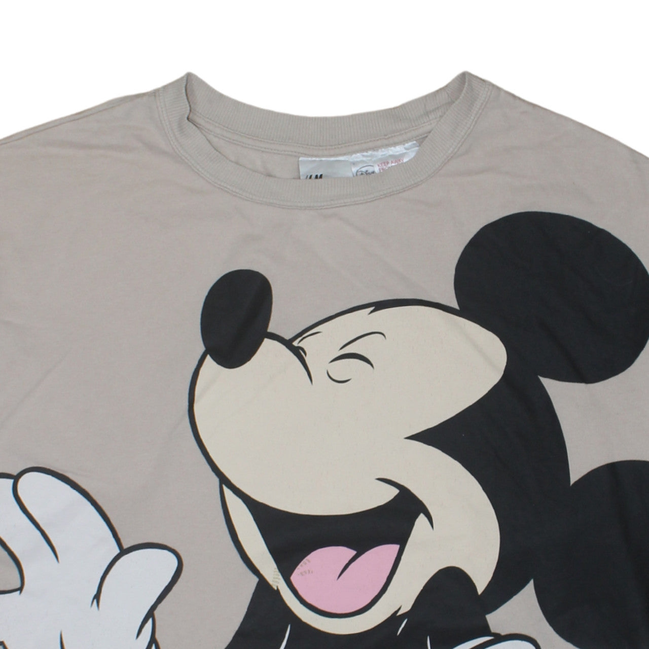 H&M Disney Women Beige Mickey Mouse Pullover Sweatshirt M